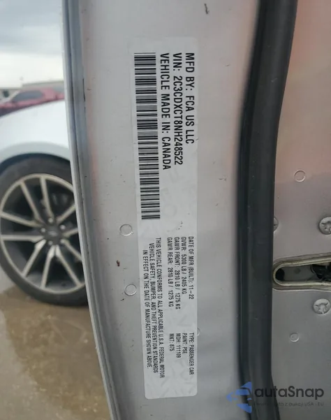 2022 Dodge Charger R/T from USA, damaged, VIN 2C3CDXCT8NH248522